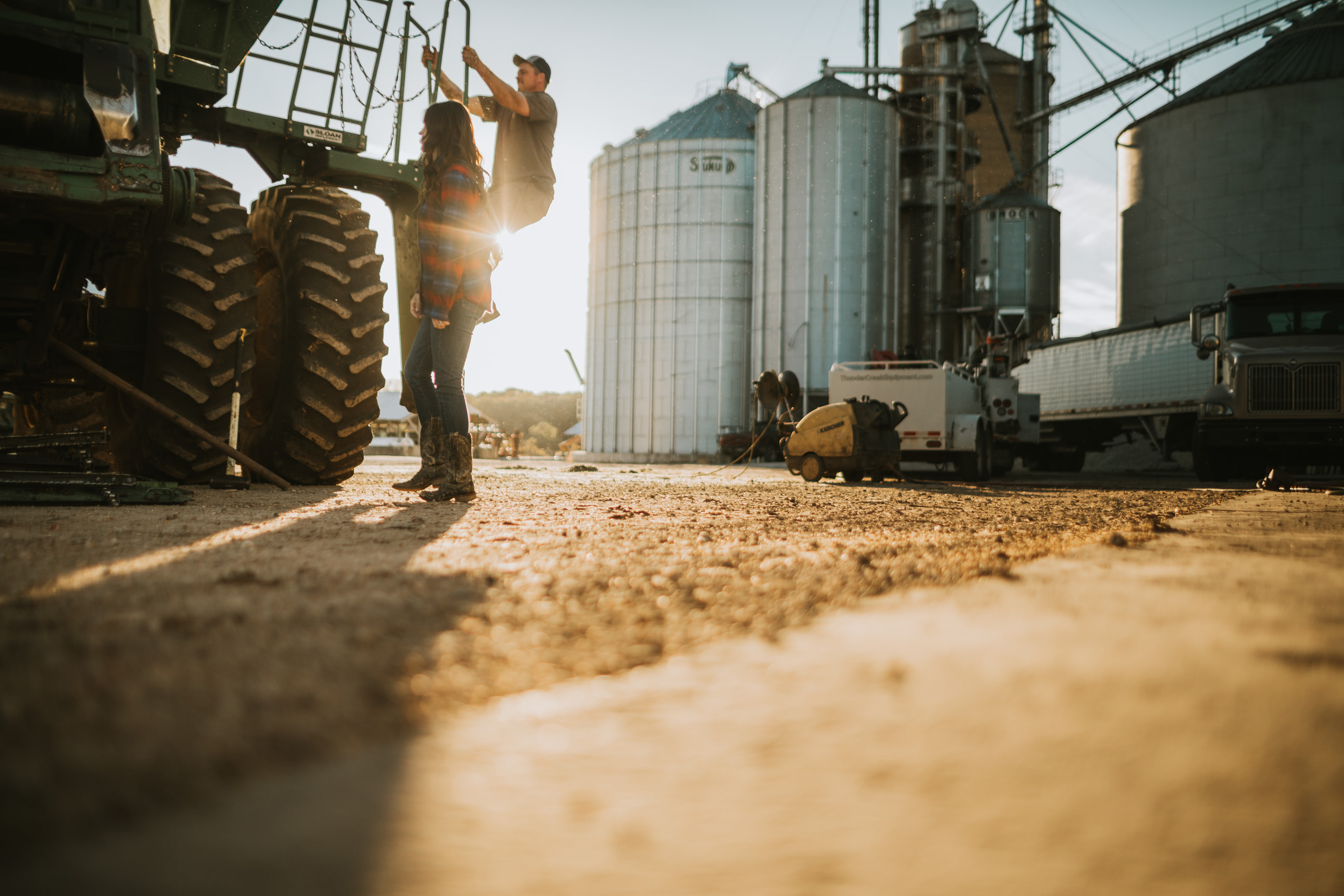 Harvest Sunset Silos